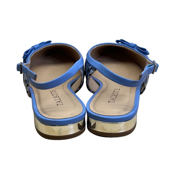 Talbots Women’s Vistá Blue Edison Binding Bow Slingback Flats Size 6M - Picture 5 of 9